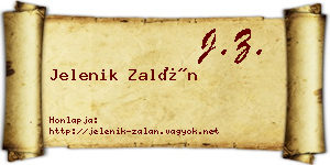 Jelenik Zalán névjegykártya